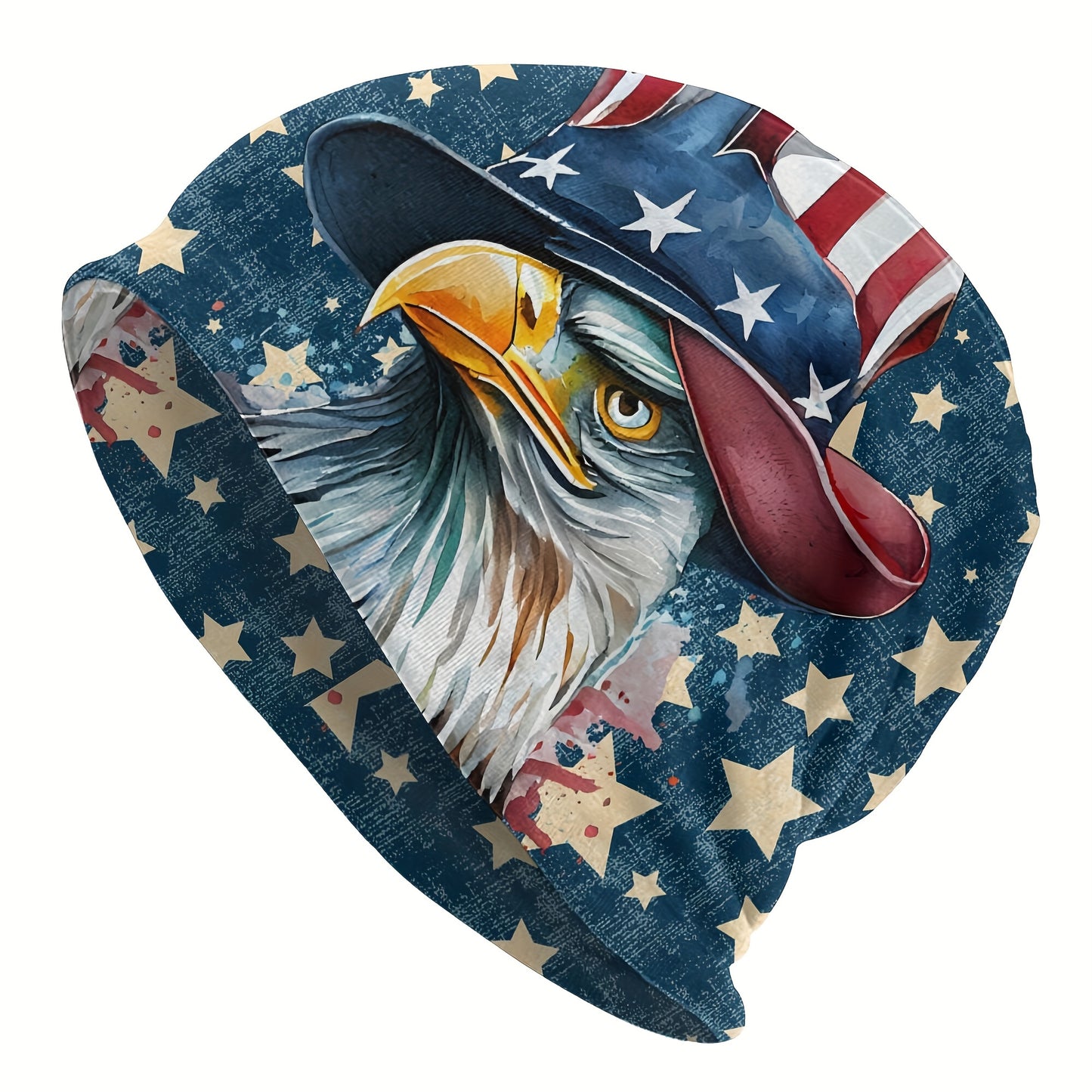 1pc Eagle Windproof Skullies Beanie - Ultra-Thin, Windproof, Fashion Design for Autumn and Spring Outdoor Activities - Patriotic US Flag Wings Design, Ideal Gift for Friends and Family