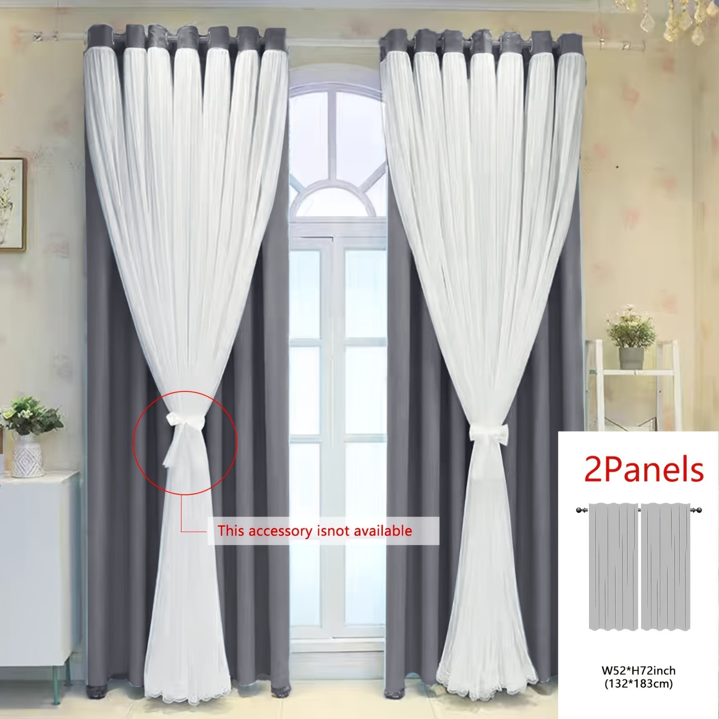 1panel One-layer Cloth One-layer Yarn Blackout Curtains, Modern Simple Style Decorative Curtains, Suitable For Living Room Bedroom Balcony Floating Window Partition Noise Reduction Romantic Curtains Home Decor