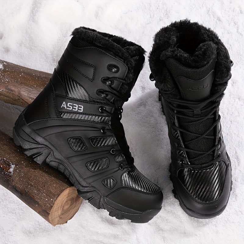 Men's New Suede Thickened High-top Boots Are Stylish And Versatile With Warm And Abrasion-resistant Snowshoes