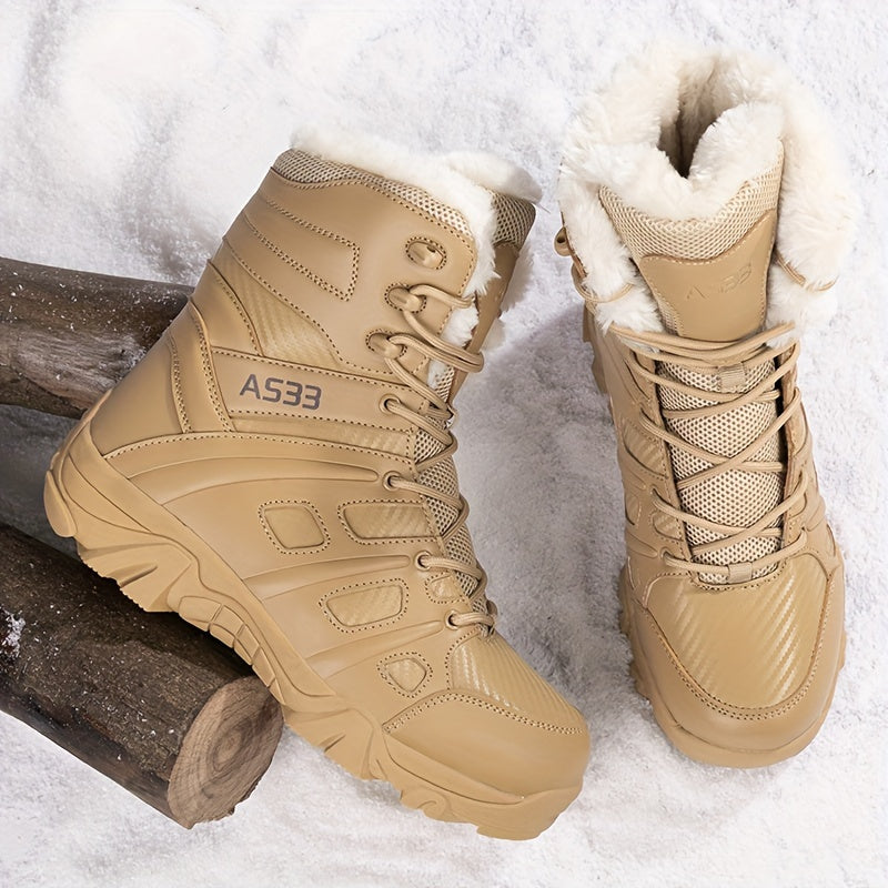 Men's New Suede Thickened High-top Boots Are Stylish And Versatile With Warm And Abrasion-resistant Snowshoes