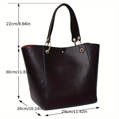 Spacious Large Capacity Tote Handbag - Soft PU Leather Bucket Purse with Magnetic Closure, Adjustable Shoulder Strap, and Interior Pockets - Stylish Satchel Hobo Shoulder Bag for Women