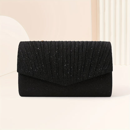 Glitter Envelope Evening Bag, Elegant Dinner Clutch Purse, Classic Banquet Handbag For Wedding Party Prom for Carnaval Music Festival