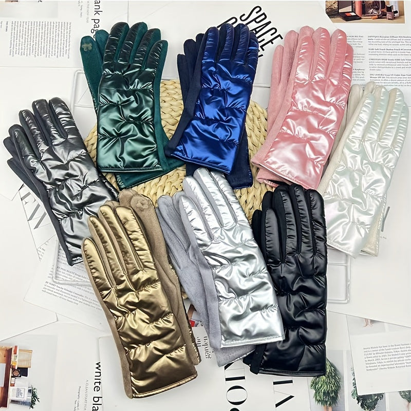 Women's Touchscreen Gloves, Insulated Fleece Lined, Waterproof, Windproof, And Warm, With Finger Separation, Perfect For Outdoor Activities And Daily Use