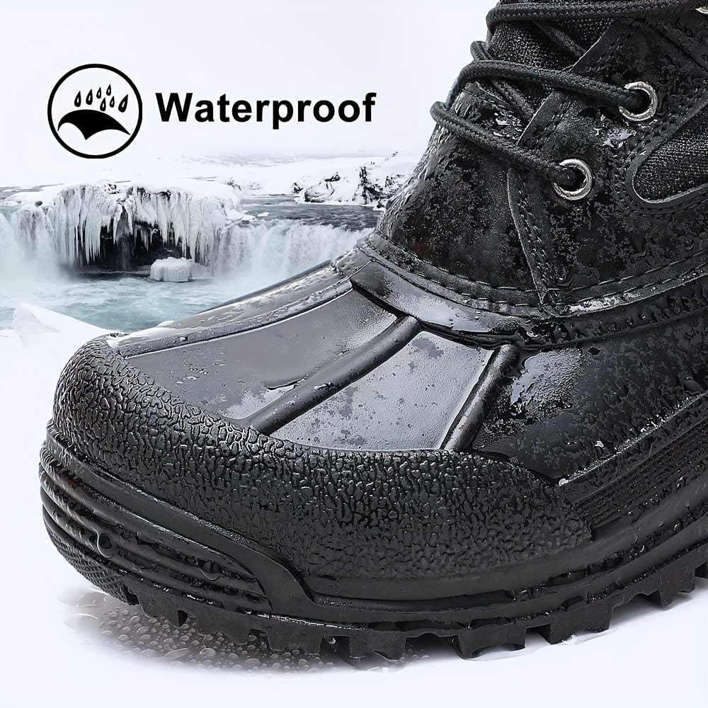 WarmthMaster Men's Insulated Waterproof Snow Boots - Thinsulate Lined, Winter Snowshoes for Cold Weather, Breathable, Slip-Resistant, Comfortable Walking Shoes - Ideal for Outdoor Activities