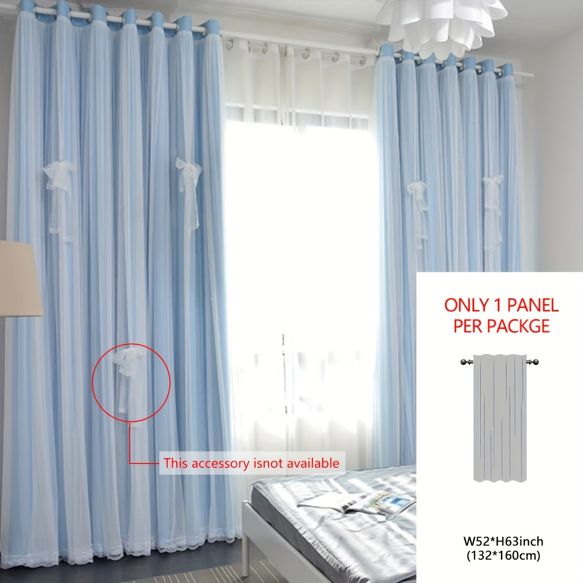 1panel One-layer Cloth One-layer Yarn Blackout Curtains, Modern Simple Style Decorative Curtains, Suitable For Living Room Bedroom Balcony Floating Window Partition Noise Reduction Romantic Curtains Home Decor