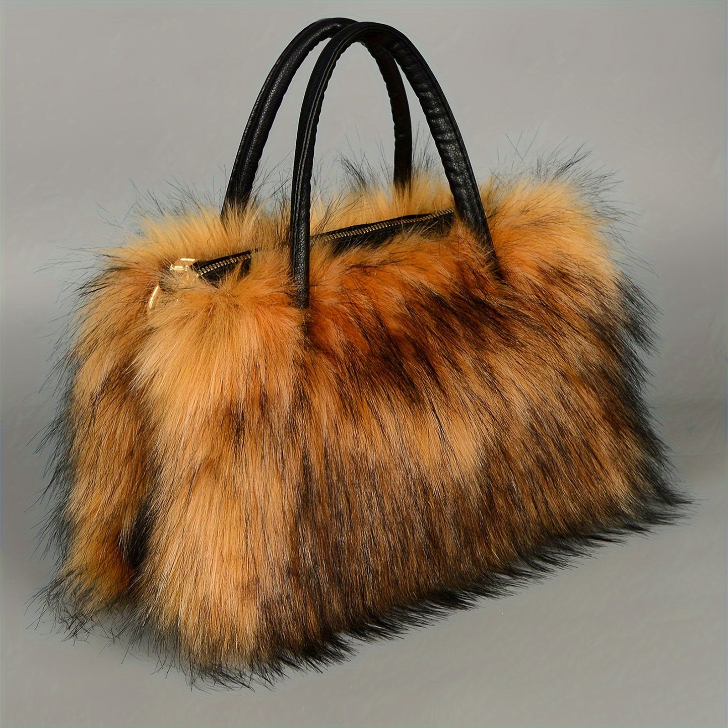 Luxurious Soft Faux Fur Tote Bag for Women - Spacious, Stylish, and Versatile Handbag with Zipper Closure, Detachable Clutch, and Easy Care - Perfect for Shopping, Travel, and Daily Use