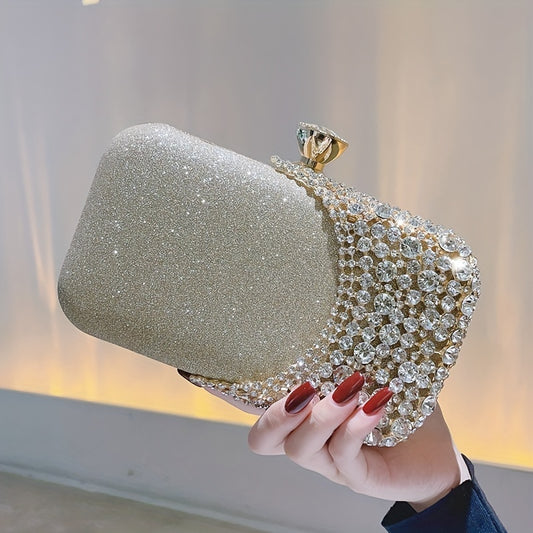 Glamorous Rhinestone Clutch Purse - Sparkling Bling Evening Bag for Women - Dazzling Accessory Perfect for Party, Prom, Carnaval & Music Festival Nights