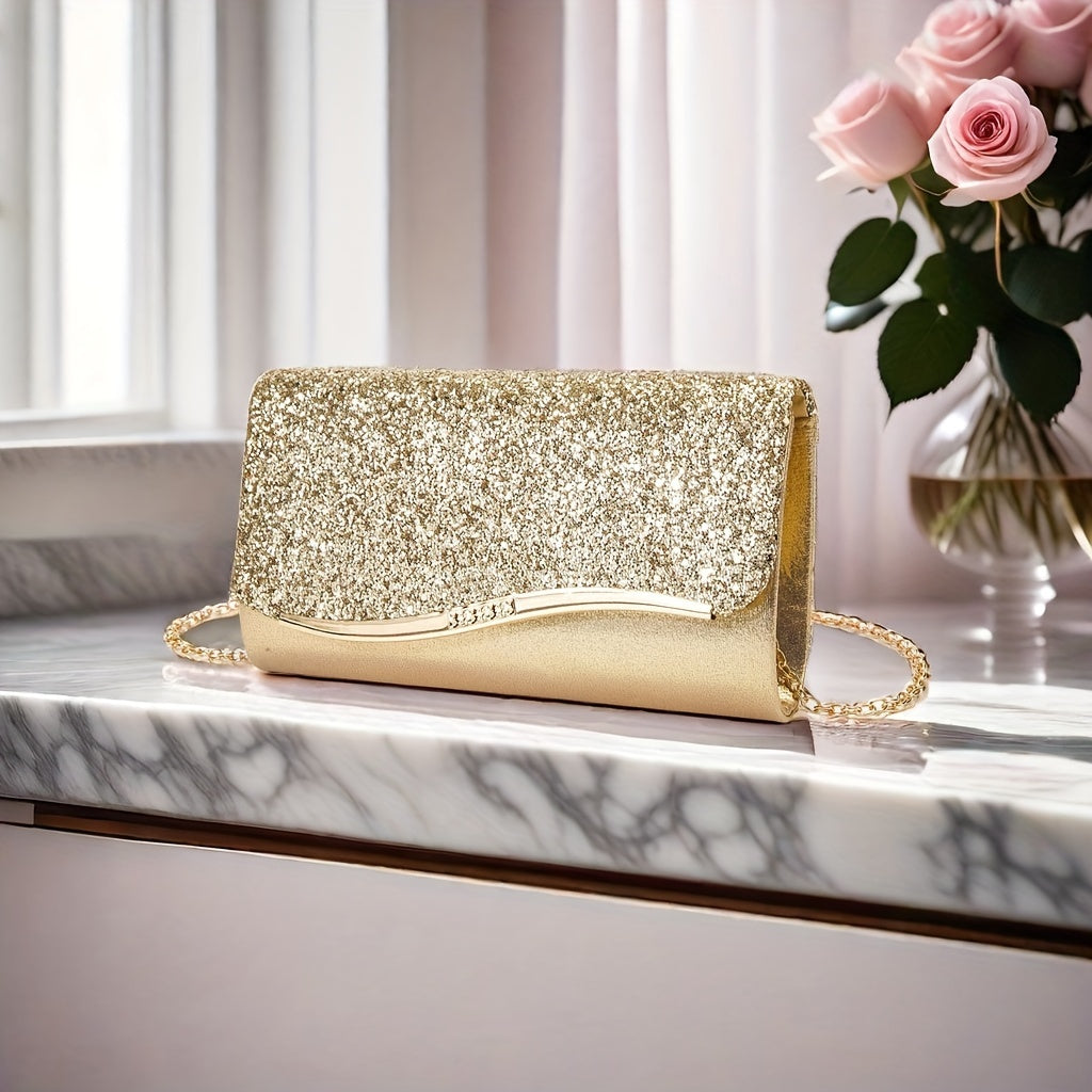 Luxurious Crystal Clutch Bag - Sophisticated Evening Purse with Dazzling Sparkling Crystal Embellishments, Stylish Handbag for Perfect Prom Nights, Formal Gatherings, Weddings, and Chic Party Celebrations - Bridal Party Essential and Elegant Accessory