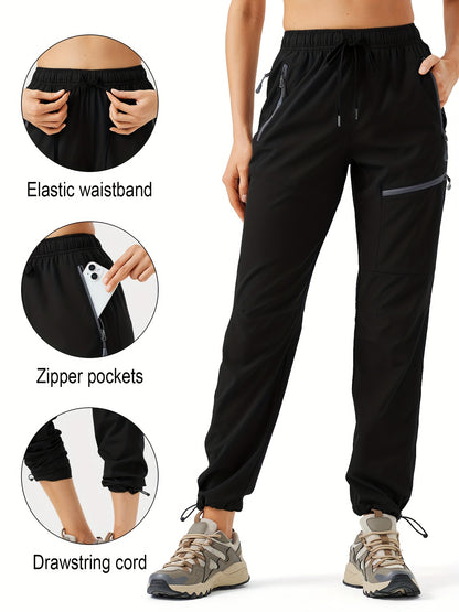 Water-Resistant Quick-Dry Cargo Joggers for Women - Lightweight, Breathable, and Comfortable Hiking Pants with Multiple Pockets - Ideal for Camping, Outdoor Activities, and Travel