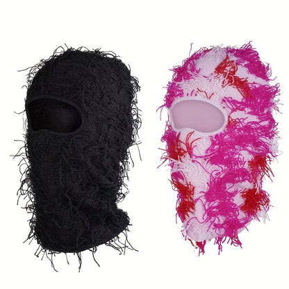 2pcs 1pc Unisex Camouflage And Windproof Solid Raw Decor Fashion Balaclava Cap Autumn And Winter Warm Ski Cold Hat For Men And Women