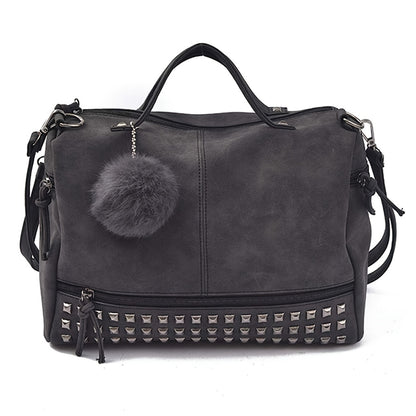 Womens Edgy Studded Punk Shoulder Bag - Spacious Casual Hobo Satchel Purse with Rebellious Attitude for Everyday Wear - Perfect for Rocker Chic Fashionistas