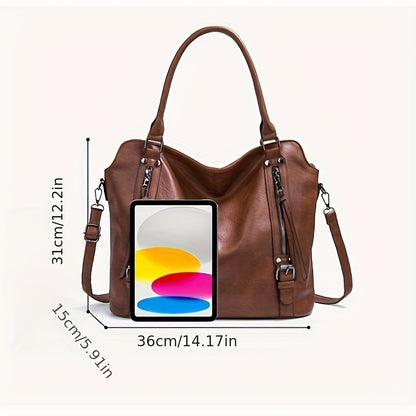 [Fast Arrival] 2-Piece Large Capacity Soft Single Shoulder Crossbody Tote Bag Set for Women - Big Bag Foreign Trade Style