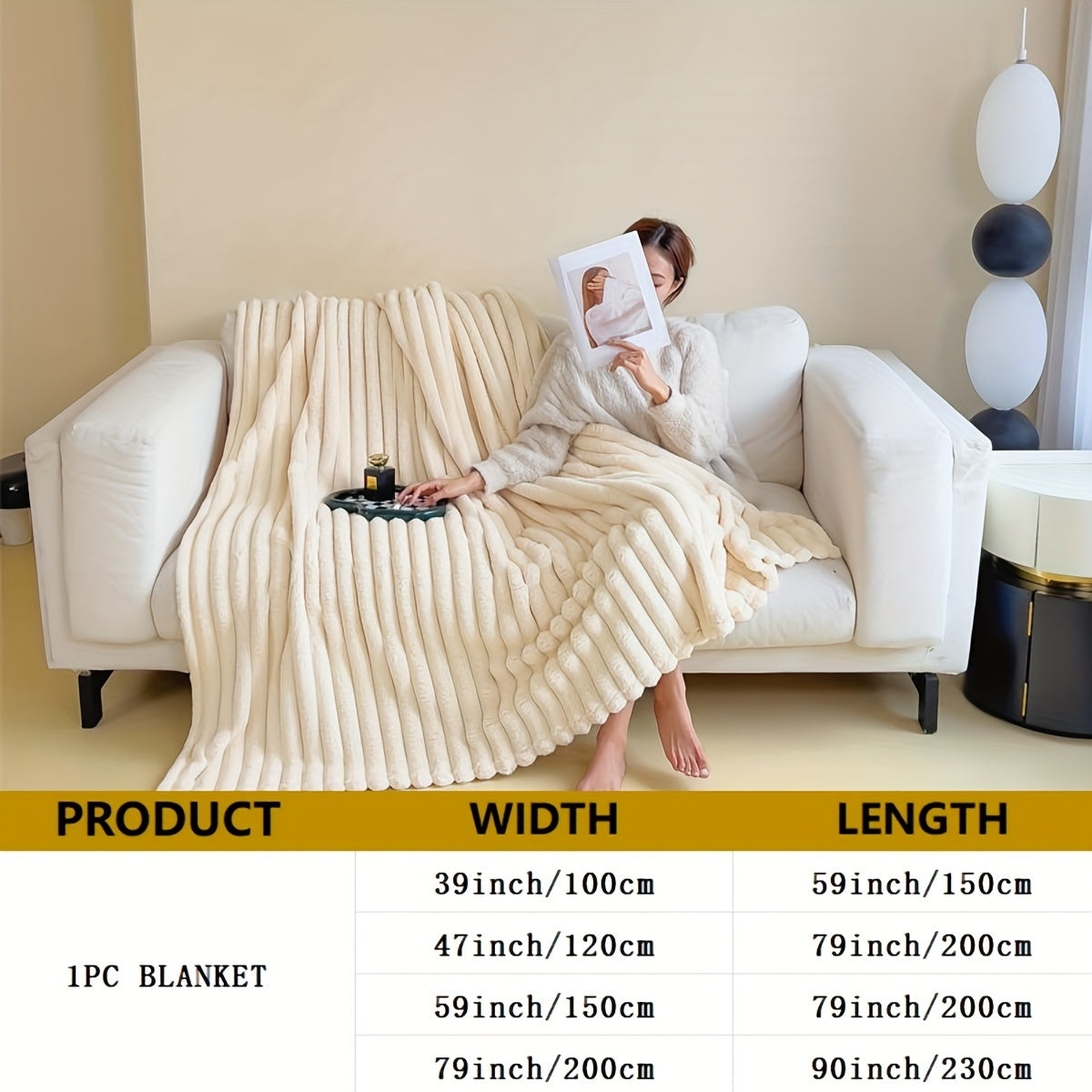 1pc Double-sided Simulation Rabbit Fleece Blanket, Soft Warm Throw Blanket, Anti-static Non-shedding, For Student Dormitory Office Lunch Break Car Sofa Travel, Multi-functional Blanket, Suitable For All Seasons Use Blanket