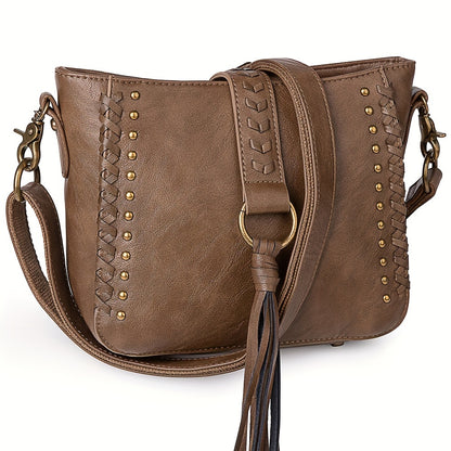 Stylish Women's PU Leather Crossbody Bag - Western-Inspired Shoulder Purse and Handbag