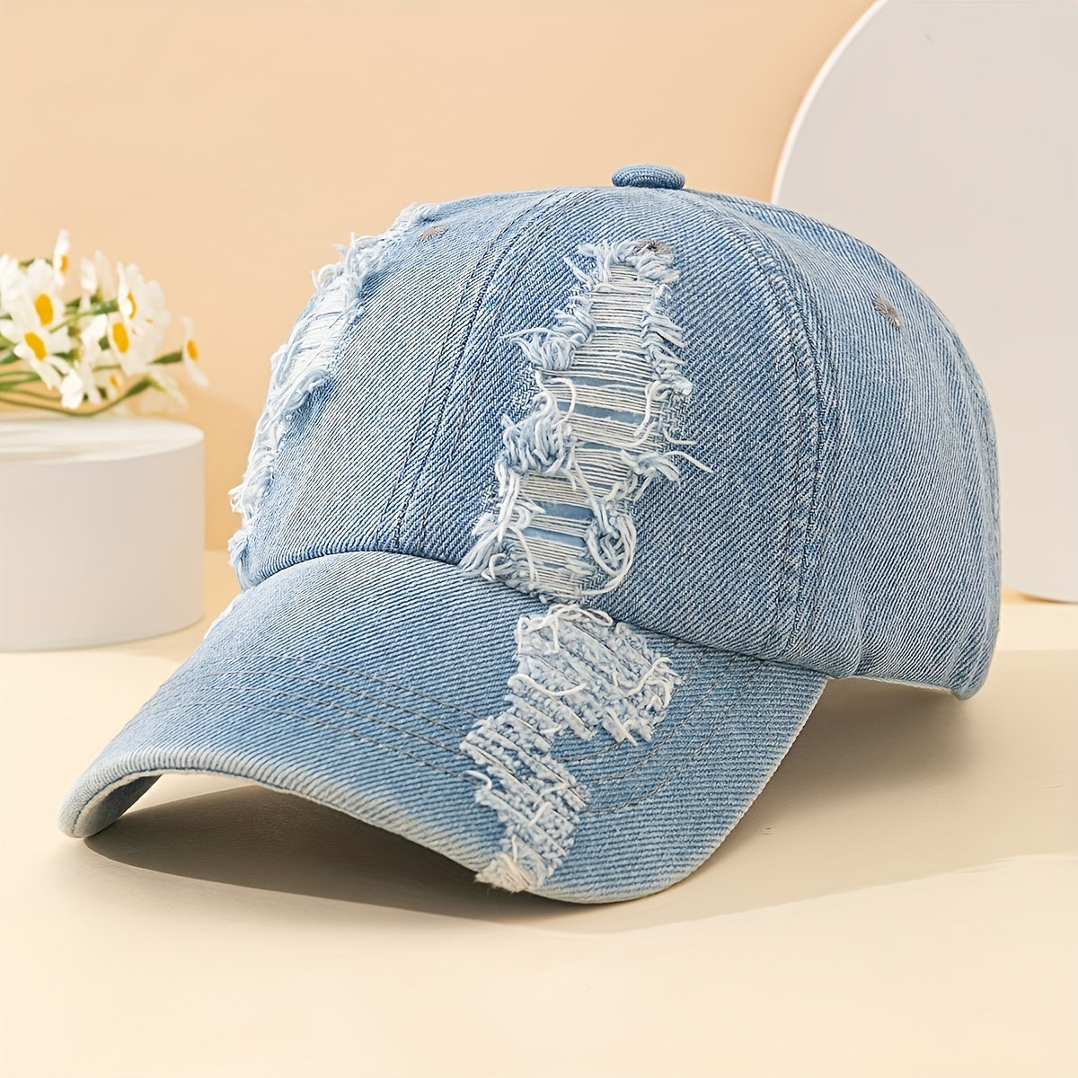 1pc Distressed Cowboy Hat - Ripped Retro Peaked Cap with Versatile Sun Protection for Autumn Winter - Ideal Gift Choice for Fashion-Conscious Individuals