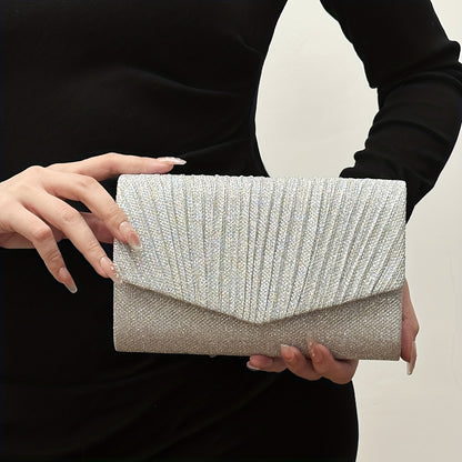 Glitter Envelope Evening Bag, Elegant Dinner Clutch Purse, Classic Banquet Handbag For Wedding Party Prom for Carnaval Music Festival