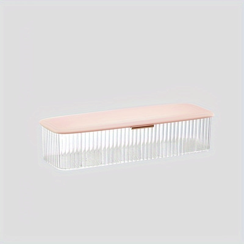 1pc Large-Capacity Transparent Storage Box - Multi-Grid Cosmetic Contact Lenses Storage Case - Dust-Proof, Desktop, Bathroom, Bedroom, Living Room Accessories for Home Organization and Storage Supplies