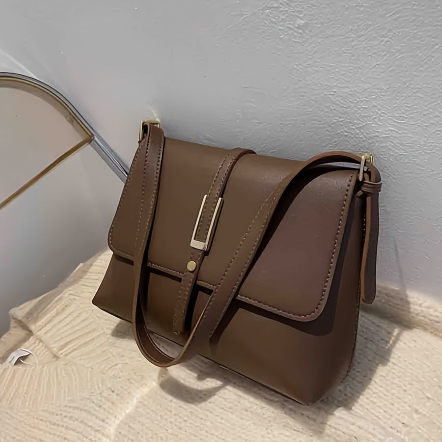 Everyday Versatile, Commuting, Retro Fashion, Simple Large Bag, Women's New Trendy Temperament, One-shoulder Underarm Bag, Popular Cross-body Bag