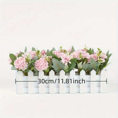 1pc Wooden Simulation Daisy Fence, Artificial Flower for Home Living Room Table Window Decoration, Outdoor Yard Wedding Engagement Scene Holiday Party Decoration