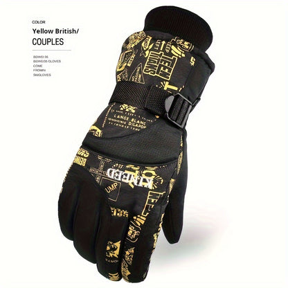 Winter Ski Gloves - Waterproof, Coldproof with Velvet Lining for Warmth, Thickened Design for Cycling & Motorcycle Riding