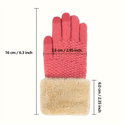 Winter Gloves 3 Pack Touchscreen Winter Solid Knit Mitten