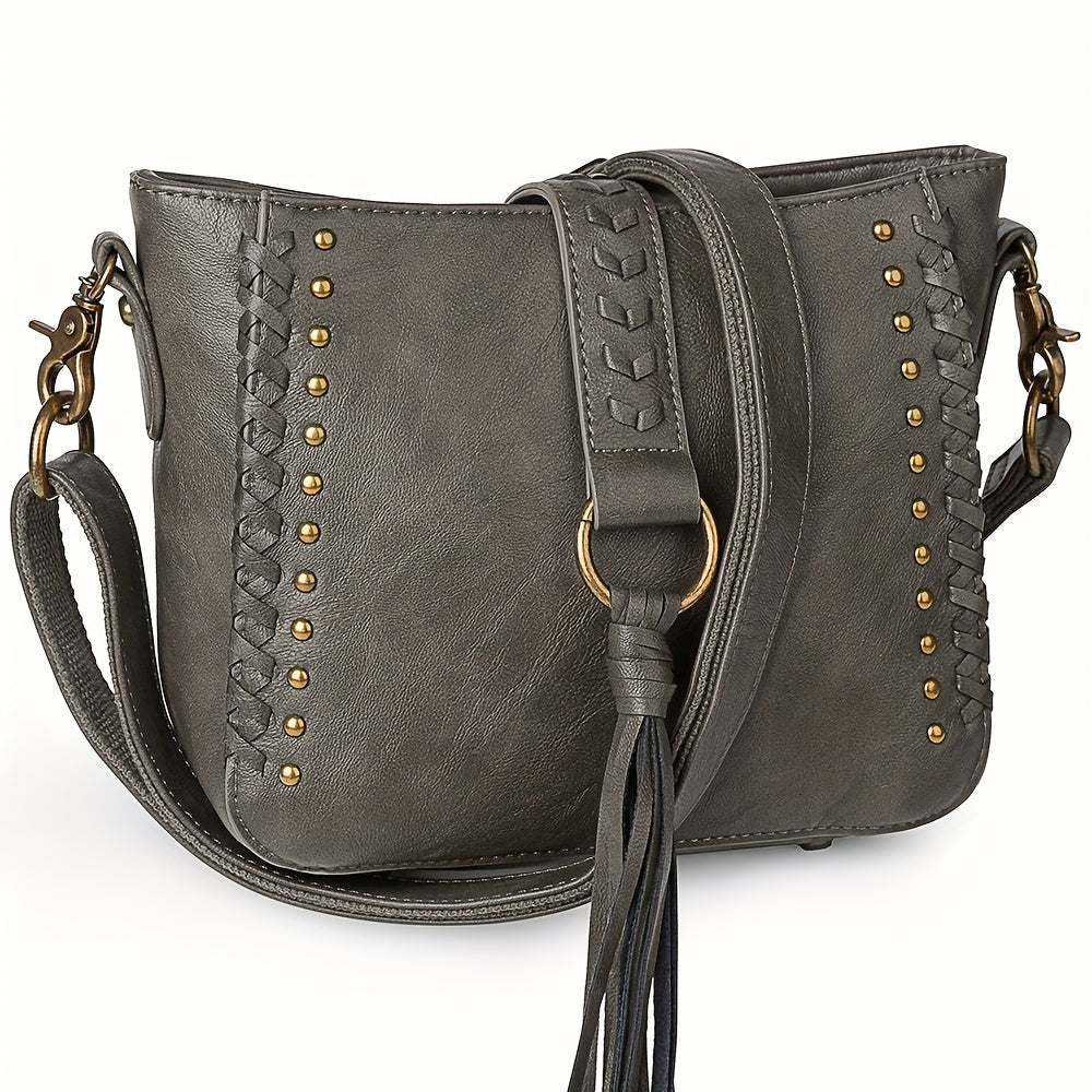 Stylish Women's PU Leather Crossbody Bag - Western-Inspired Shoulder Purse and Handbag