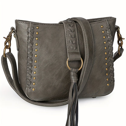 Stylish Women's PU Leather Crossbody Bag - Western-Inspired Shoulder Purse and Handbag