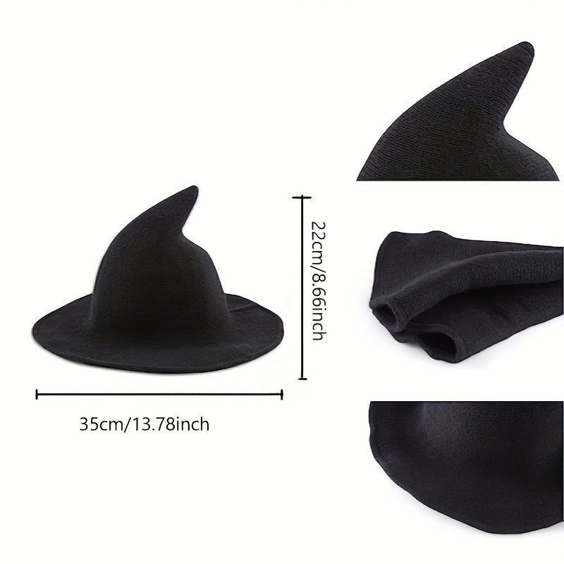 1pc Witchcraft Unisex Woolen Hat - Soft, Warm, and Stylish for Halloween Party, Daily Wear, and Gift Giving - Perfect for Costume Accessory and Fashion Statement