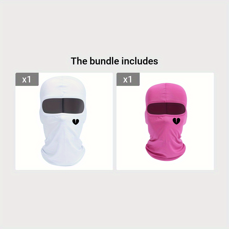 1pc Unisex Solid Raw Decor Fashion Balaclava Hat - Windproof and Warm for Autumn and Winter - Heart Broken Pattern, Ideal Gift Choice for Men and Women Skiers and Outdoor Enthusiasts