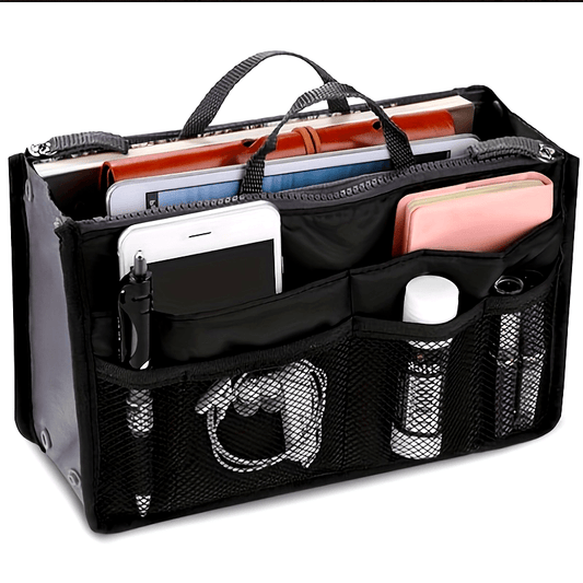 13-Pocket Purse Organizer Insert for Handbags, Nylon Bag Organizers Inside Tote Pocketbook with Spacious Compartments