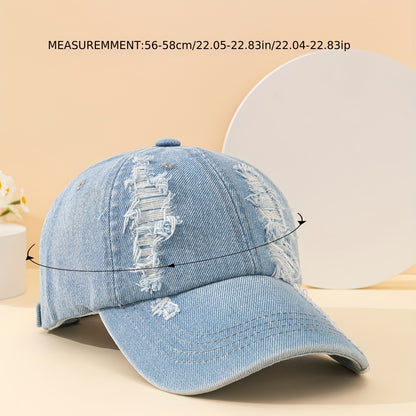 1pc Distressed Cowboy Hat - Ripped Retro Peaked Cap with Versatile Sun Protection for Autumn Winter - Ideal Gift Choice for Fashion-Conscious Individuals