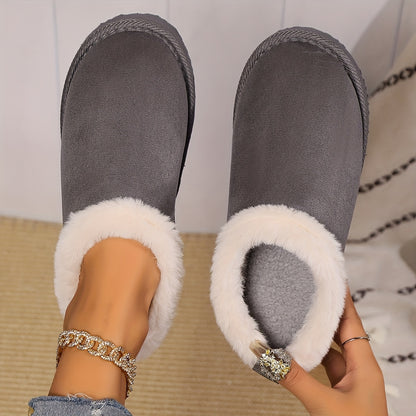 Cozy Plush Lined Warm Slippers for Women - Soft, Comfortable, Closed-Toe, Slip-Resistant, Indoor/Outdoor, Backless, Winter Snow Shoes with Superior Grip - Perfect for Cold Weather, Relaxation, and Daily Wear