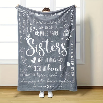 1pc Grey Birthday Gift Blanket For Sisters, Girlfriends, And Friends Flannel Blankets, Digital Printing Gifts Winter Naps Blanket Sofa Air Conditioning Blankets Bedding Supplies