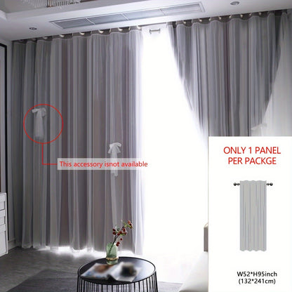 1panel One-layer Cloth One-layer Yarn Blackout Curtains, Modern Simple Style Decorative Curtains, Suitable For Living Room Bedroom Balcony Floating Window Partition Noise Reduction Romantic Curtains Home Decor