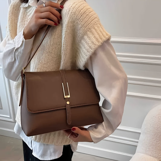 Everyday Versatile, Commuting, Retro Fashion, Simple Large Bag, Women's New Trendy Temperament, One-shoulder Underarm Bag, Popular Cross-body Bag