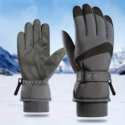 Winter Gloves Women's Fleece Thick Windproof Warm Gloves Outdoor Riding Mountaineering Ski Gloves