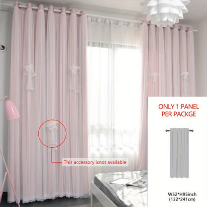 1panel One-layer Cloth One-layer Yarn Blackout Curtains, Modern Simple Style Decorative Curtains, Suitable For Living Room Bedroom Balcony Floating Window Partition Noise Reduction Romantic Curtains Home Decor