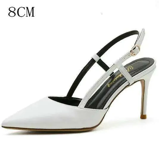 New Pointy High Heels Korean Version Of Stylish Baotou Female Sandals Black Work Shoes Kq8