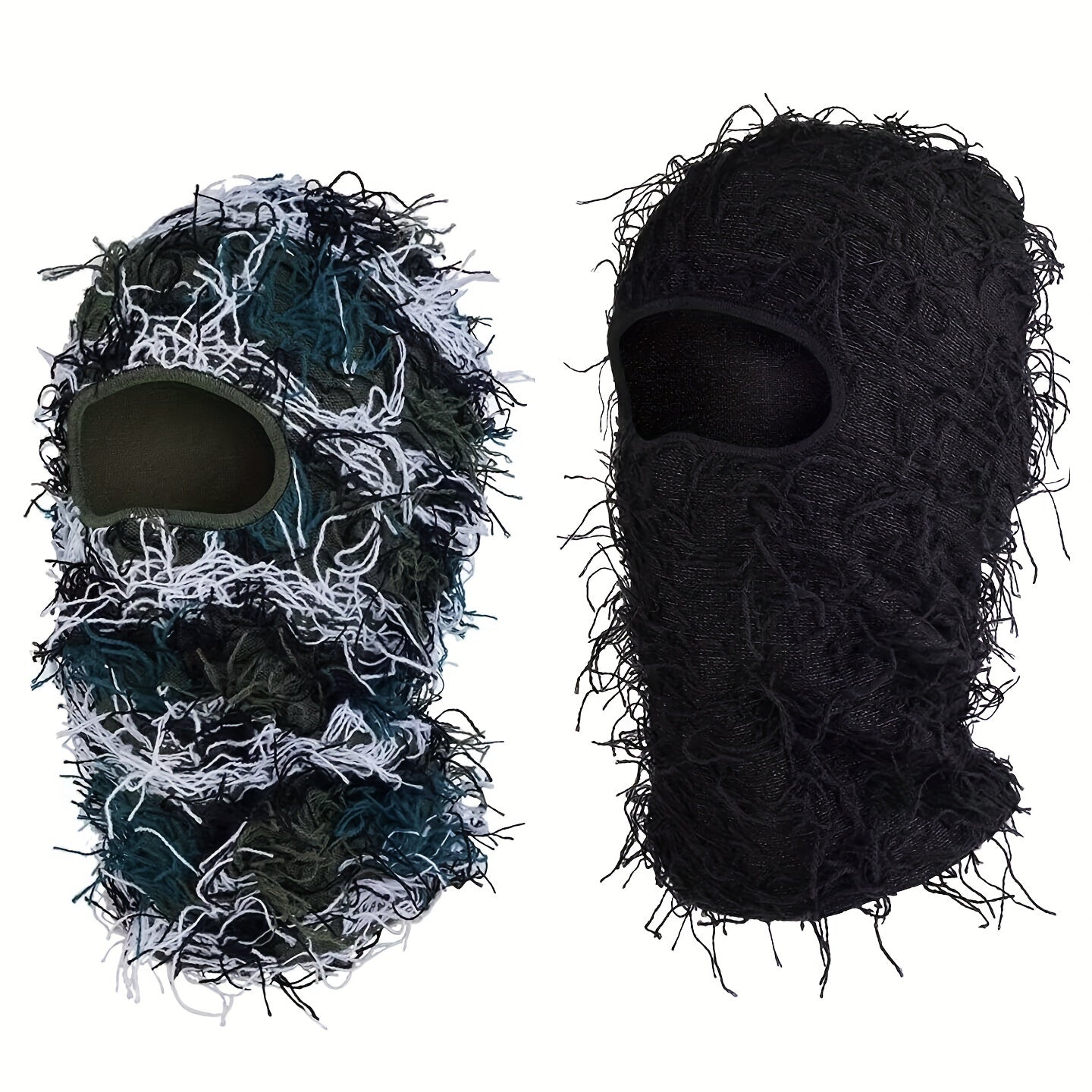 2pcs 1pc Unisex Camouflage And Windproof Solid Raw Decor Fashion Balaclava Cap Autumn And Winter Warm Ski Cold Hat For Men And Women