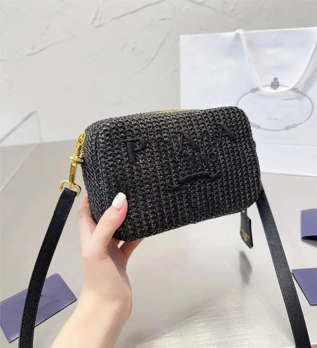 Woman Designer Bag Beach Bags Straw Bags Bucket Bag Nylon Shoulder Bags Hobos Chain Handbags Designer Crossbody Lady Small Totes