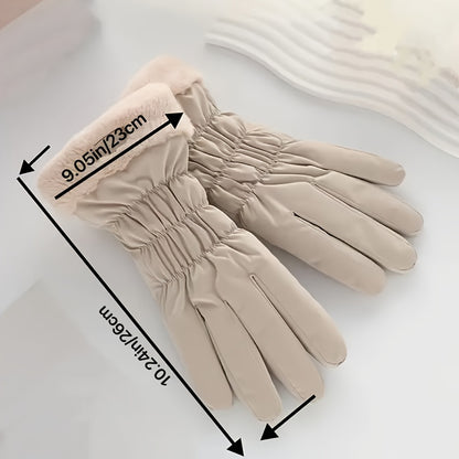 Women's Winter Touchscreen-Compatible Gloves - Thick, Warm & Windproof for Outdoor Activities