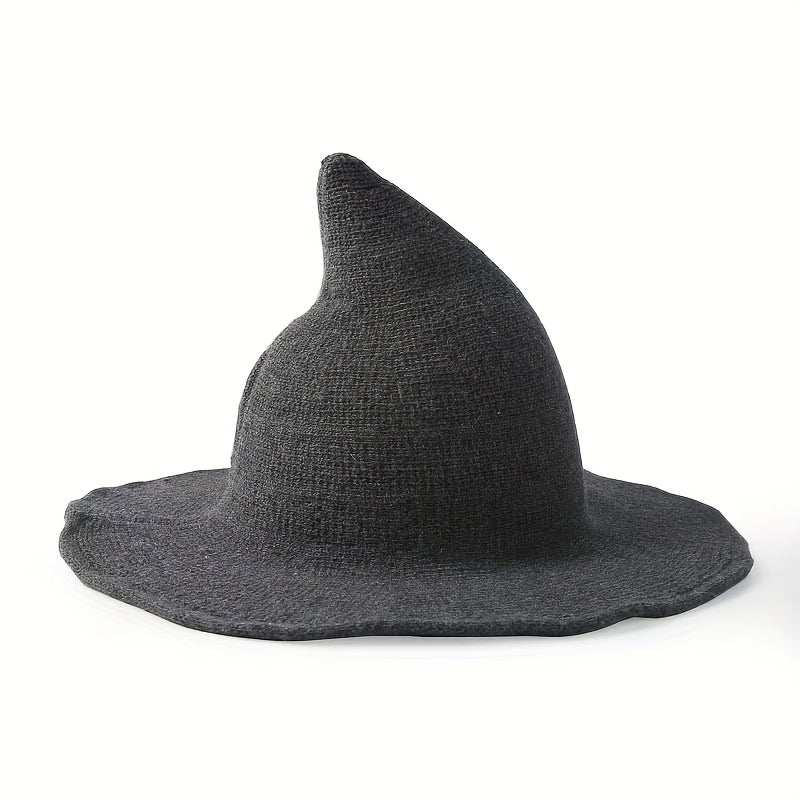 1pc Witchcraft Unisex Woolen Hat - Soft, Warm, and Stylish for Halloween Party, Daily Wear, and Gift Giving - Perfect for Costume Accessory and Fashion Statement