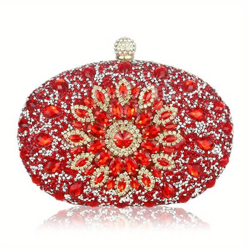 Glamorous Sunflower Rhinestone Clutch Bag - Sparkling Luxury for Evening Parties, Cocktail Dinners, Weddings & Festivals - A Durable, Versatile Handbag for Carnaval and Music Events