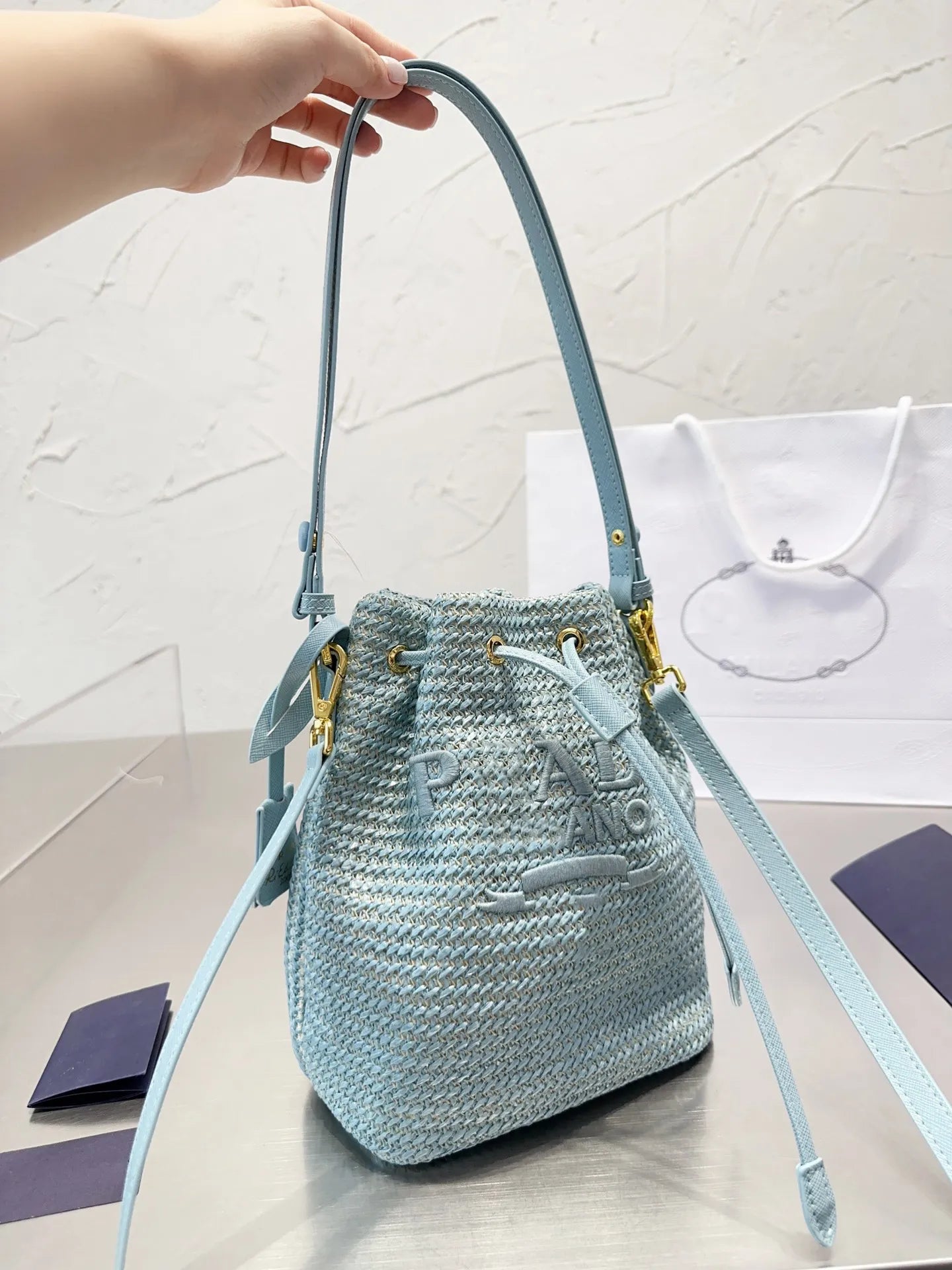 Woman Designer Bag Beach Bags Straw Bags Bucket Bag Nylon Shoulder Bags Hobos Chain Handbags Designer Crossbody Lady Small Totes