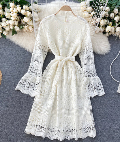 VAKKV Cute Lace Long Sleeve Dress Lace Dress P318