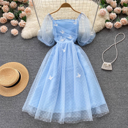 VAKKV Cute Tulle Lace Short Dress Fashion Girl Dress P317