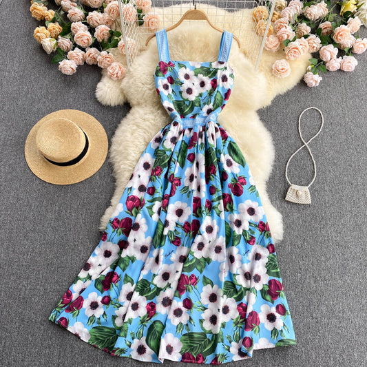 VAKKV Cute A Line Floral Dress Fashion Dress P306