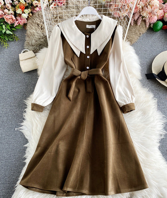 VAKKV Cute Long Sleeve Dress Fashion Girl Dress P301