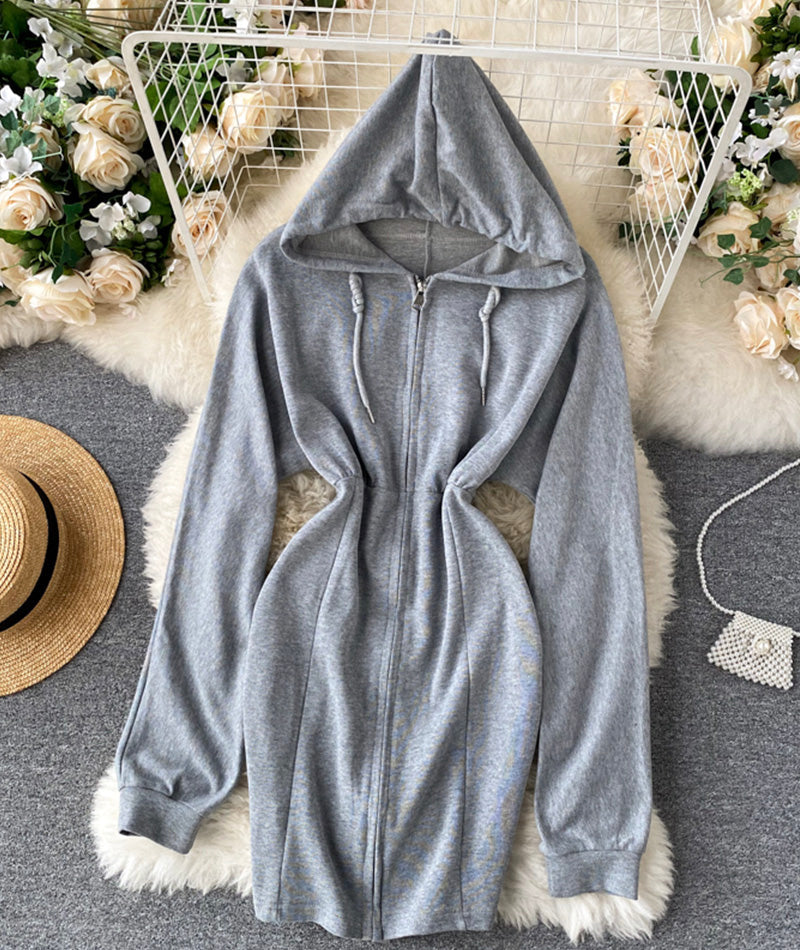 VAKKV Cute Hoodie Casual Dress P296