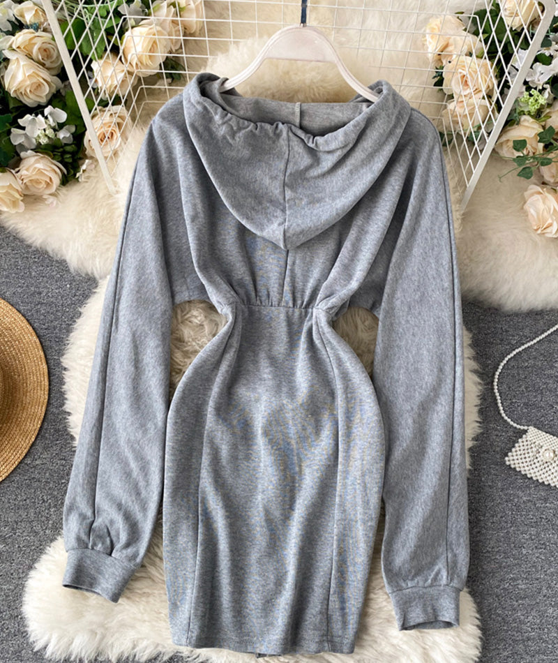 VAKKV Cute Hoodie Casual Dress P296